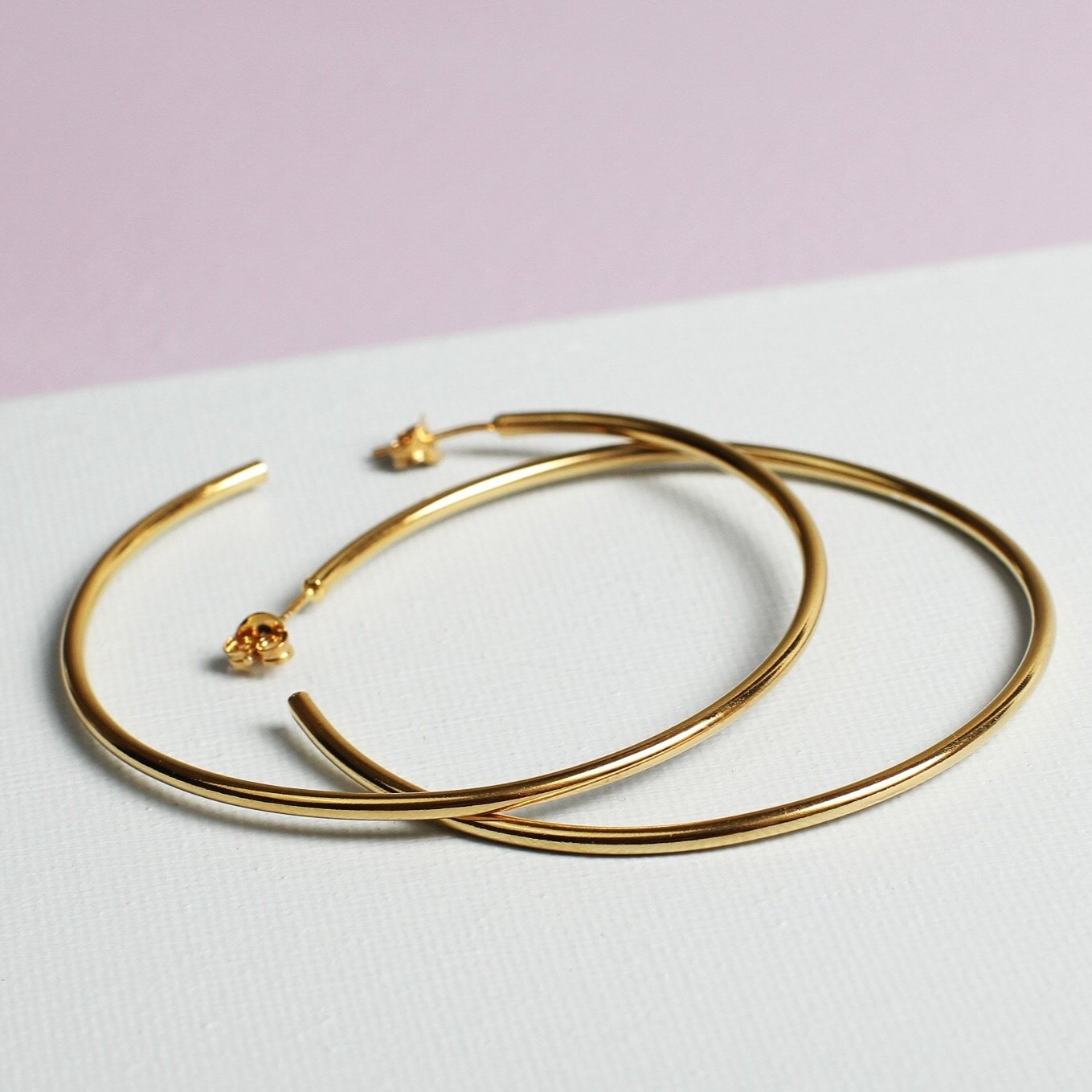 Large gold hoop earrings