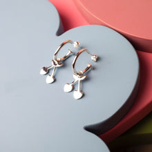  Silver hoop earrings with a cherry charm
